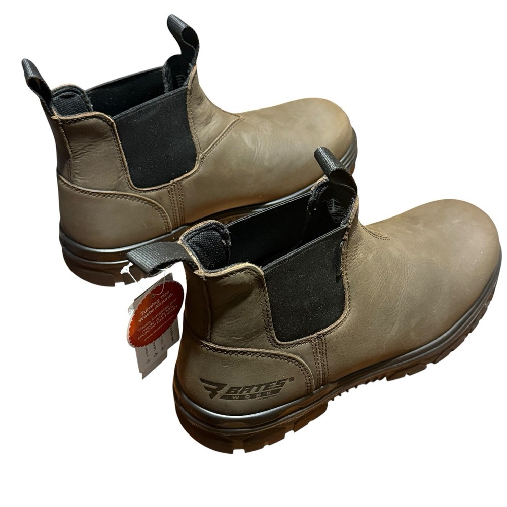 Bates By Wolverine Chelsea Bartlett Waterproof Steel Toe Brown Leather Size 11 - Picture 3 of 11